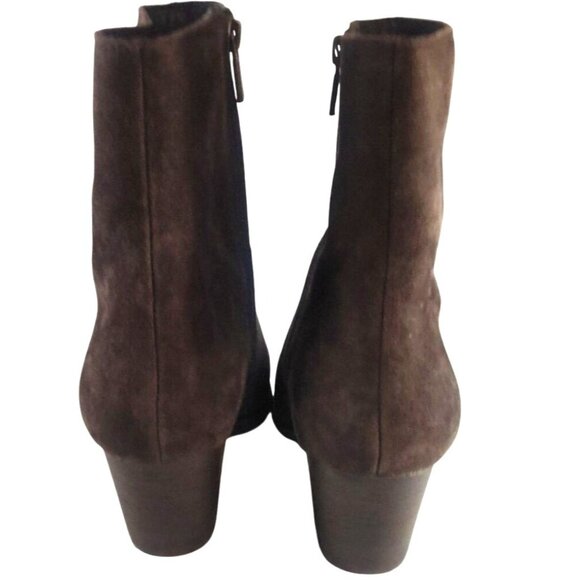 Lucky Brand Rupis Womens 9.5 Brown Suede Ankle Boot Studded Detailing/Block Heel - Picture 5 of 12